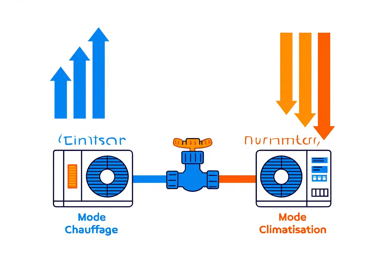 Fonctionnement réversible chauffage/climatisation