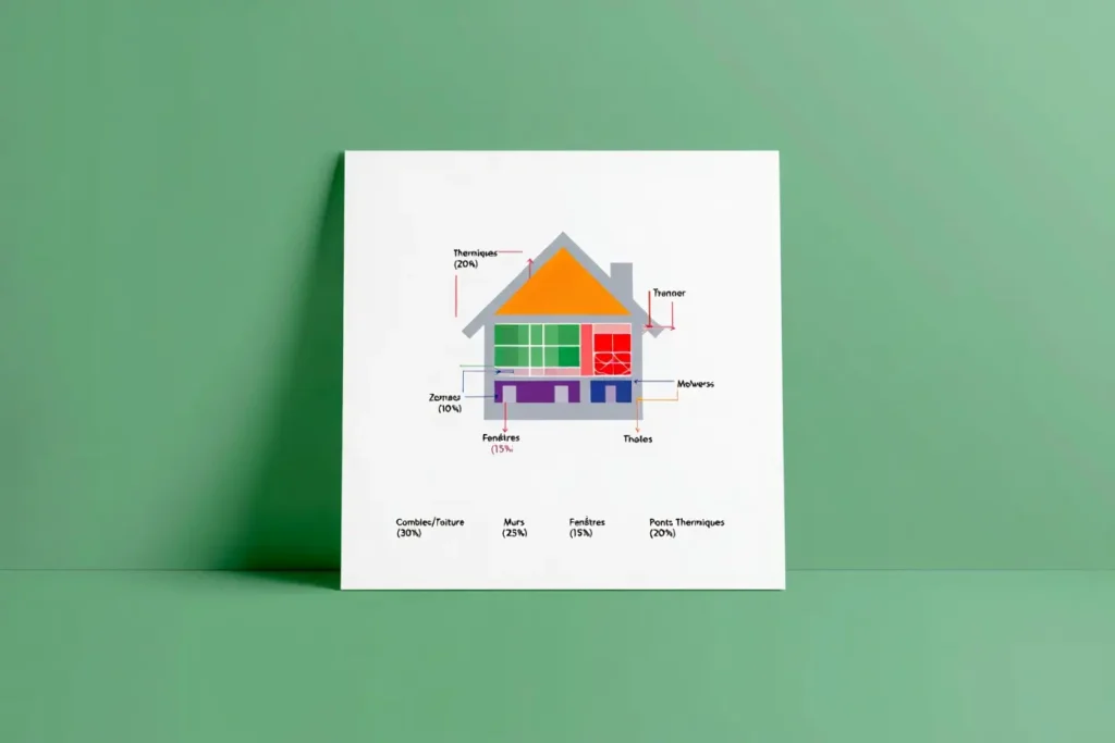 Répartition des déperditions de chaleur dans une maison
