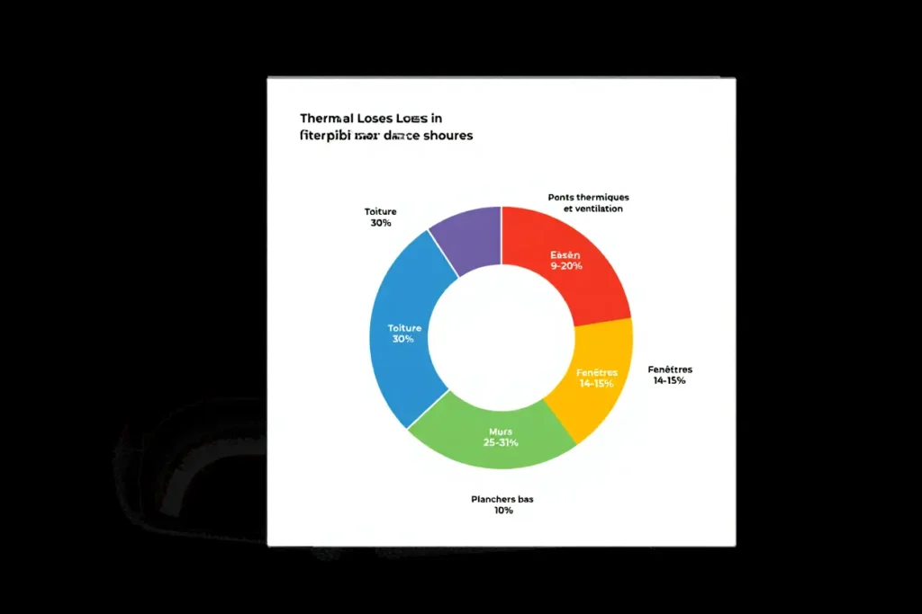 Répartition des déperditions thermiques d'une maison