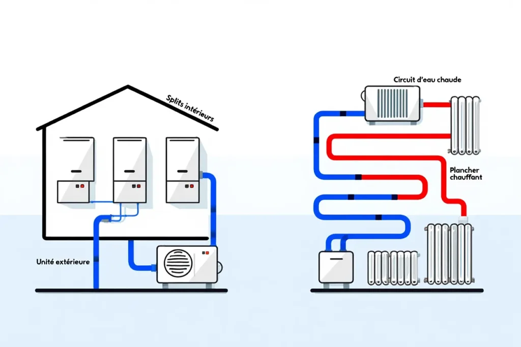Comparaison de la diffusion air-air versus air-eau