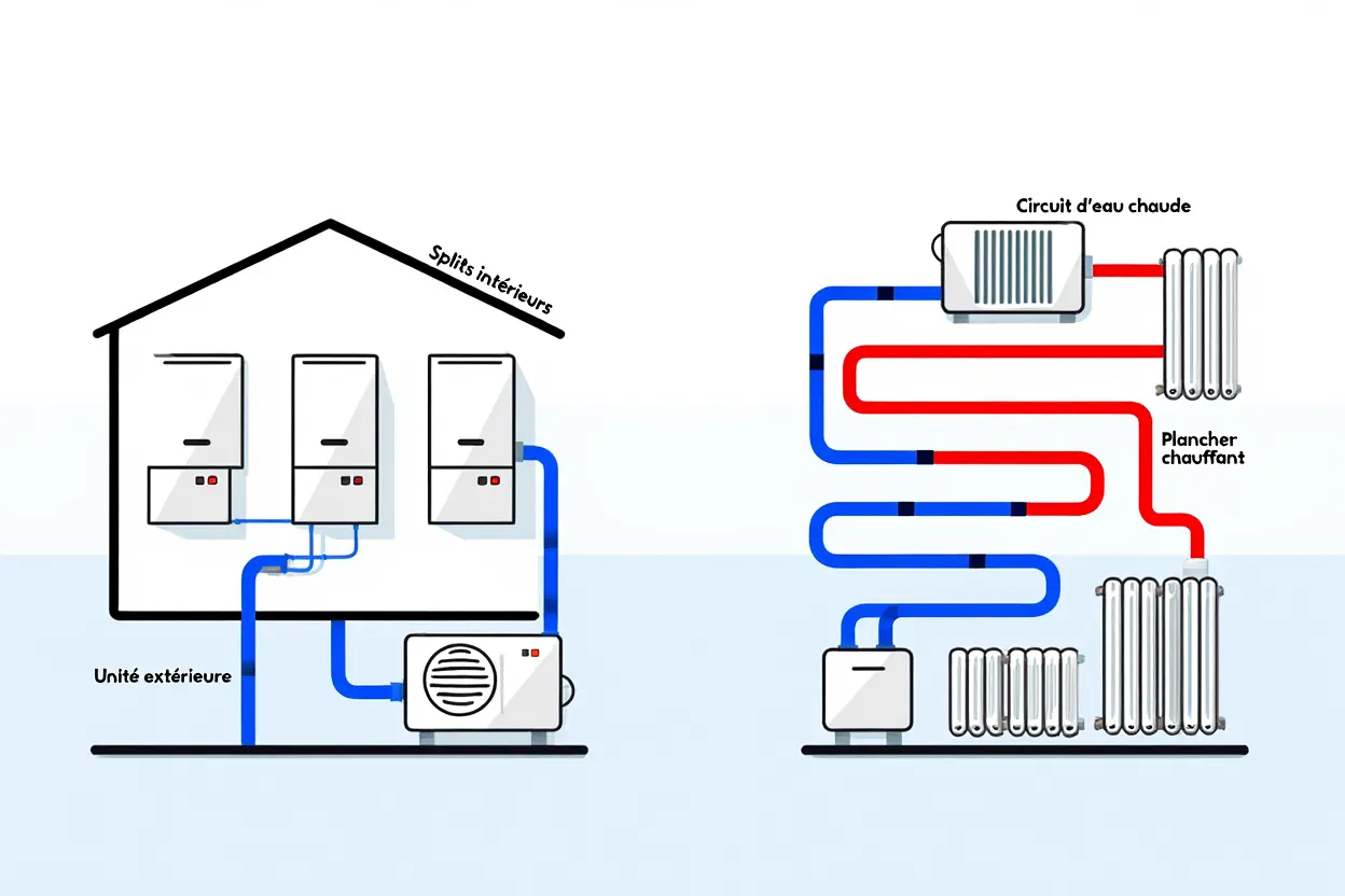 Comparaison de la diffusion air-air versus air-eau