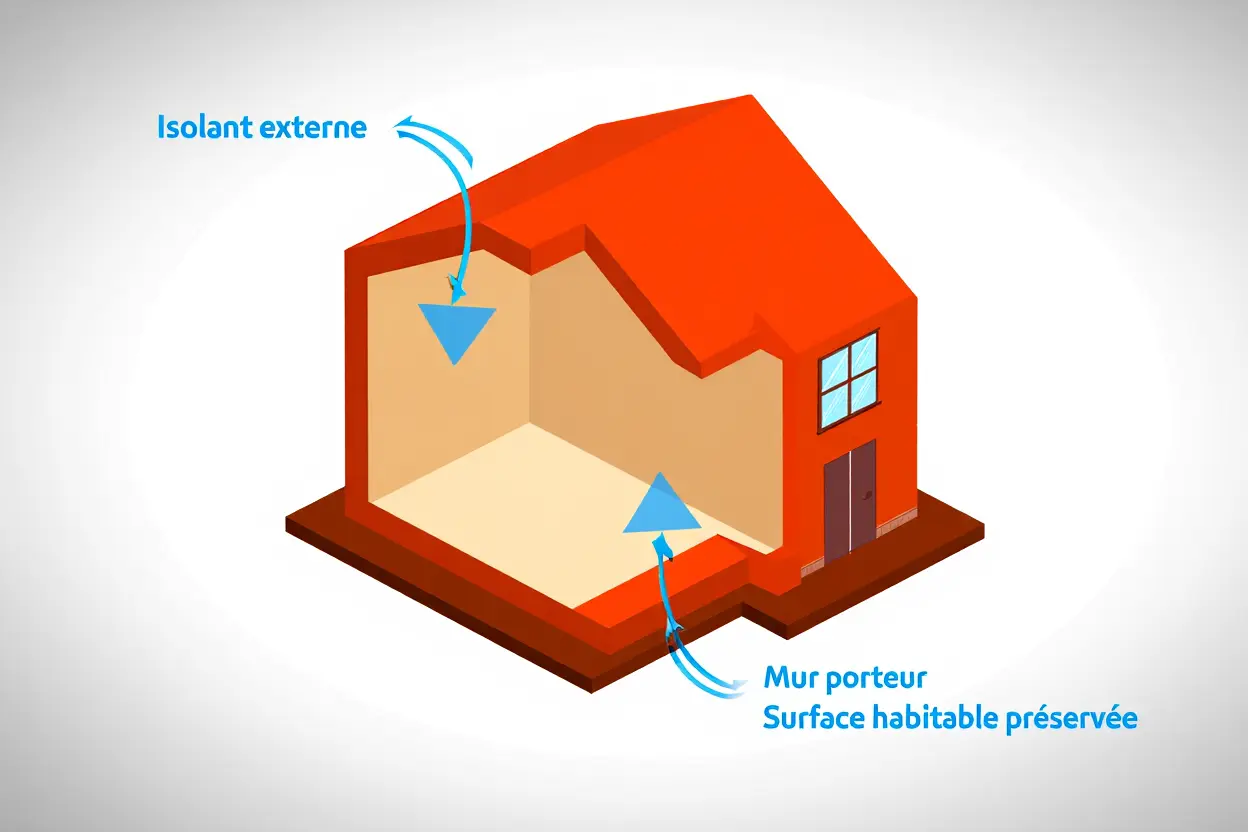 Coupe d'isolation thermique extérieure