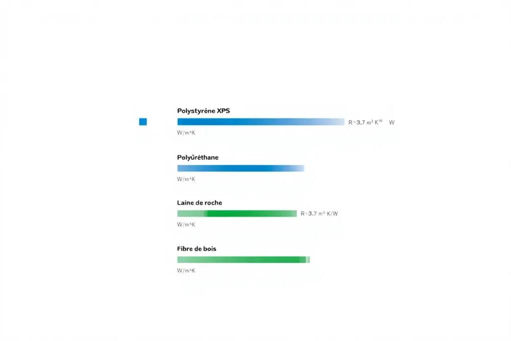 Comparaison d'épaisseurs d'isolants pour R=3,7
