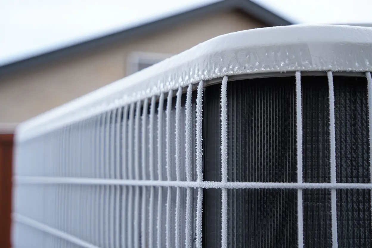Unité extérieure couverte de givre