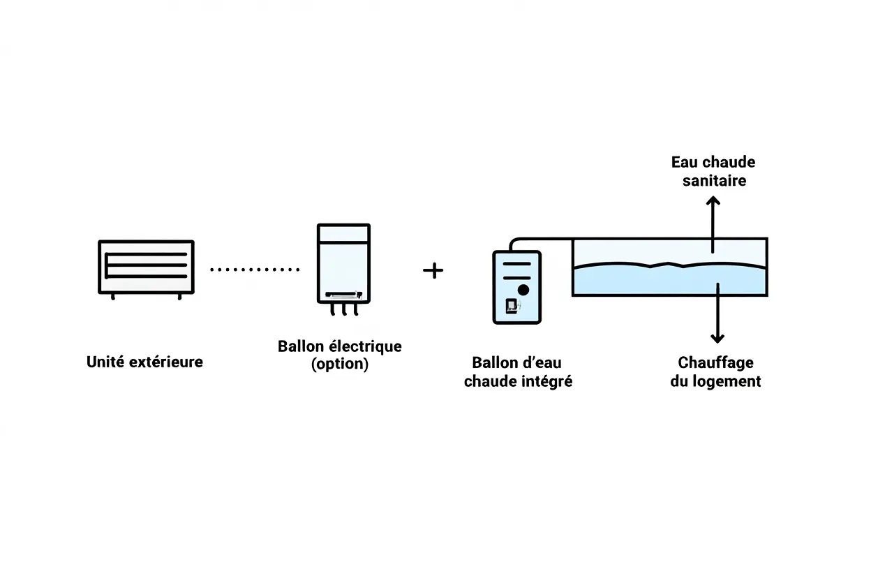 Production d'eau chaude sanitaire : air-air versus air-eau