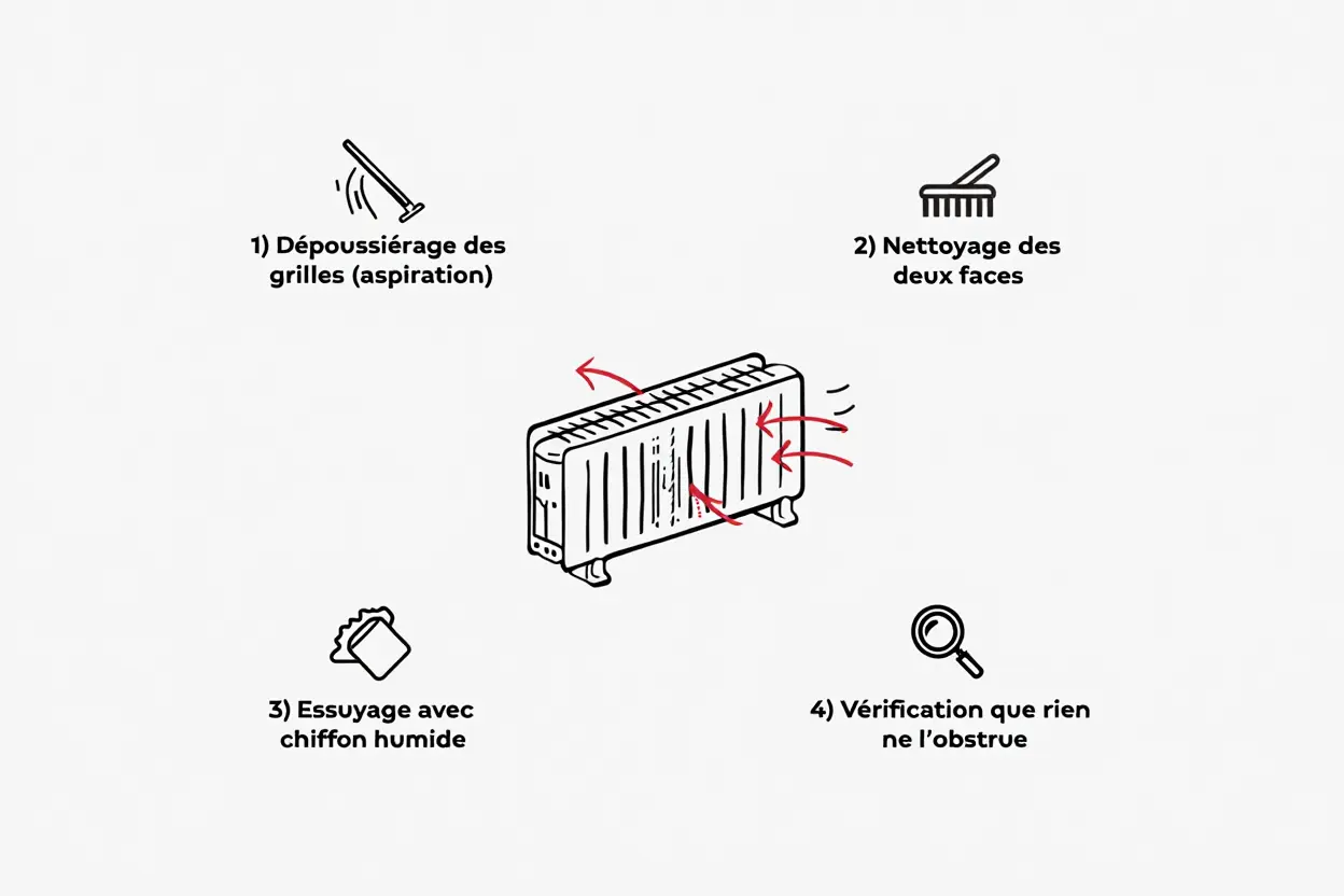 Étapes d'entretien du radiateur