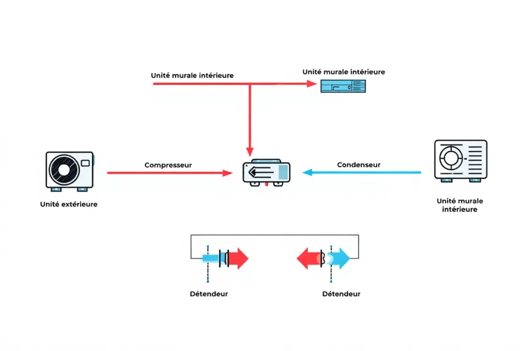 Cycle thermodynamique climatisation réversible