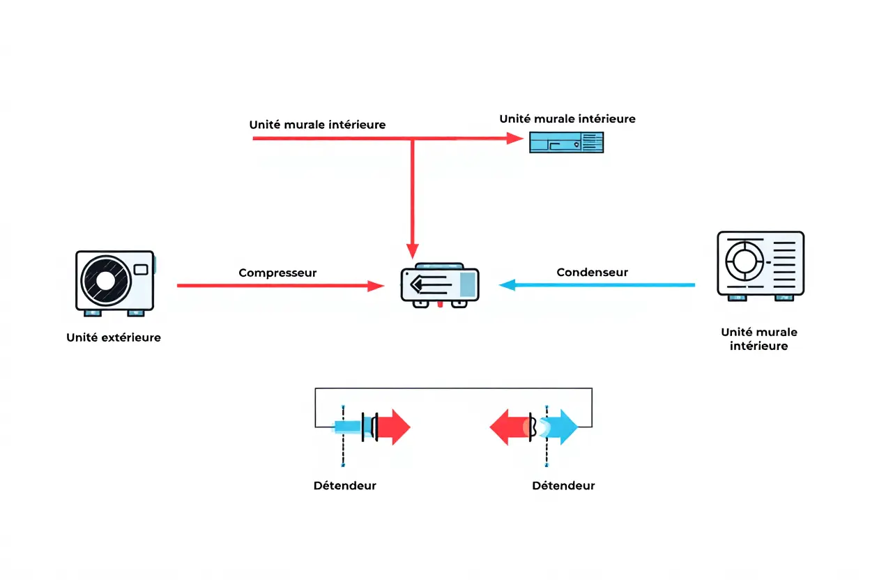 Cycle thermodynamique climatisation réversible