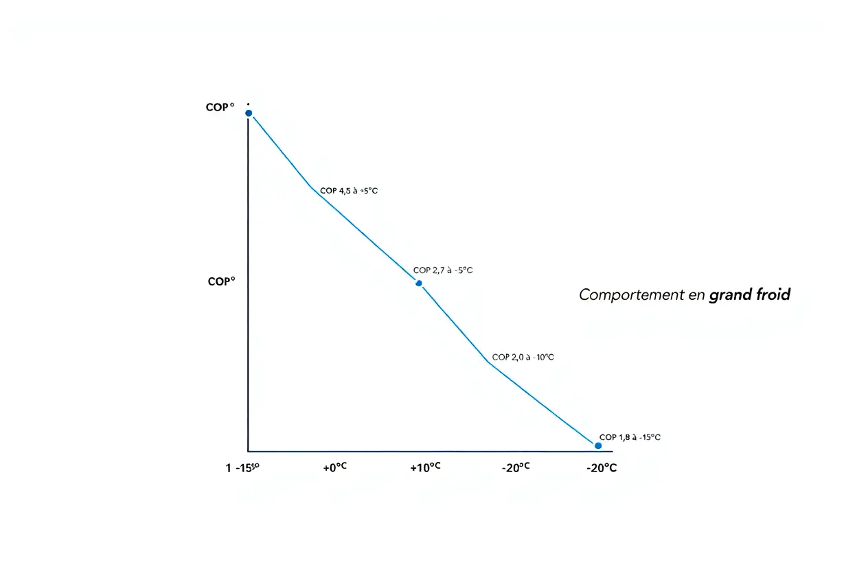 Évolution du COP en grand froid