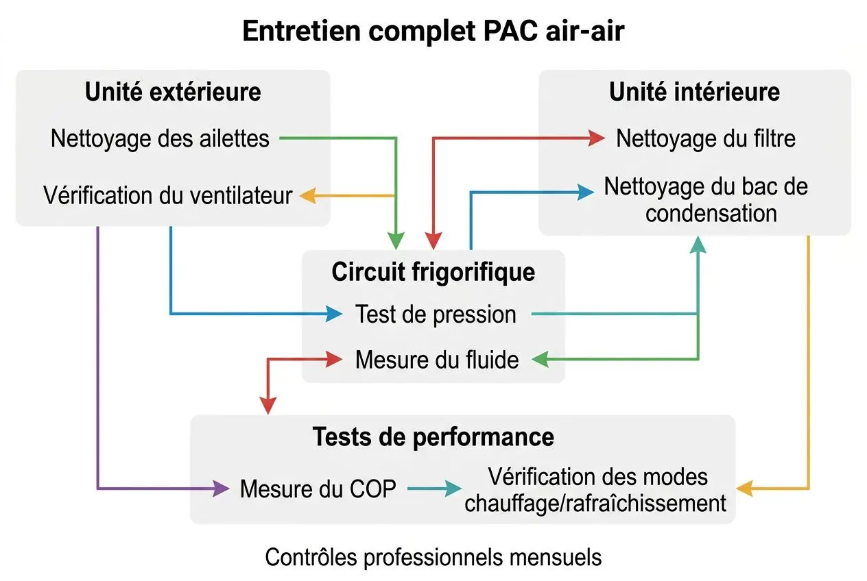Diagramme entretien professionnel pompe à chaleur