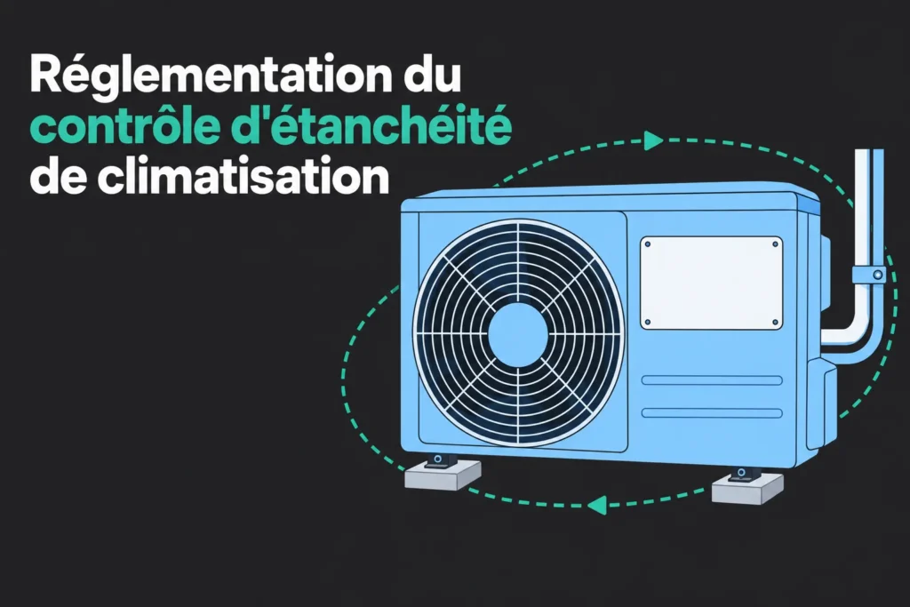Vérins et unité de climatisation bleue avec ventilateur visible sur fond sombre.